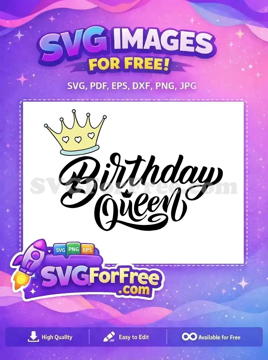 Free Yellow Crown Free Birthday Queen Celebration TikTok Free SVG