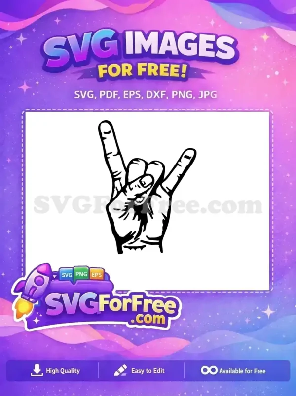 Free Hand Rock Sign Free Devil Horns TikTok Free SVG