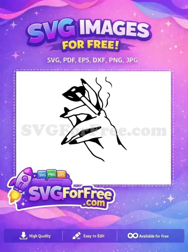 Free Smoking Lips Free Hand TikTok Free SVG