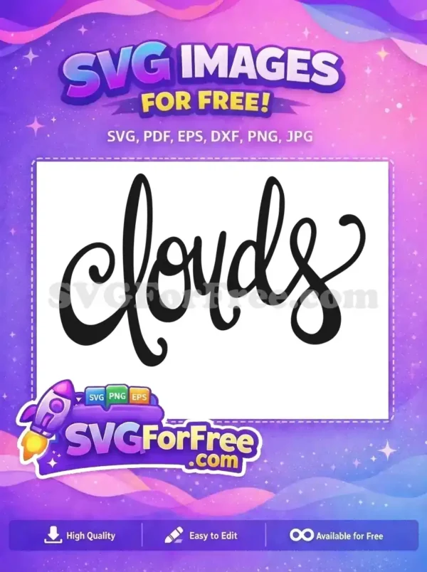 Free Clouds Text Free Trendy Style Clouds Free SVG