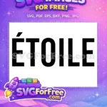 Free Etoile Star Free French Word Dark Free SVG - Instant Download
