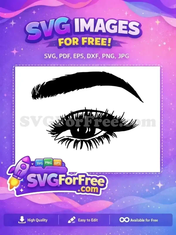 Free Dramatic Eyelash Free Bold Eyebrow TikTok Free SVG