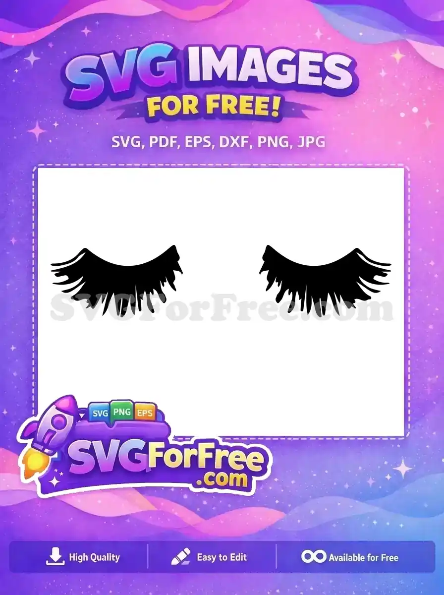 Free Dramatic Eyelashes Free TikTok Black Eyelashes Free SVG