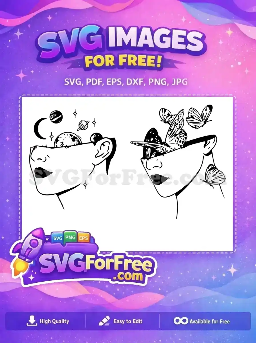 Free Universe Head Free Butterfly Head TikTok Free SVG