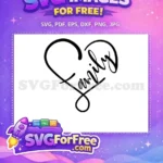 Free Heart Family Sign Free Calligraphy Design TikTok Free SVG - Instant Download