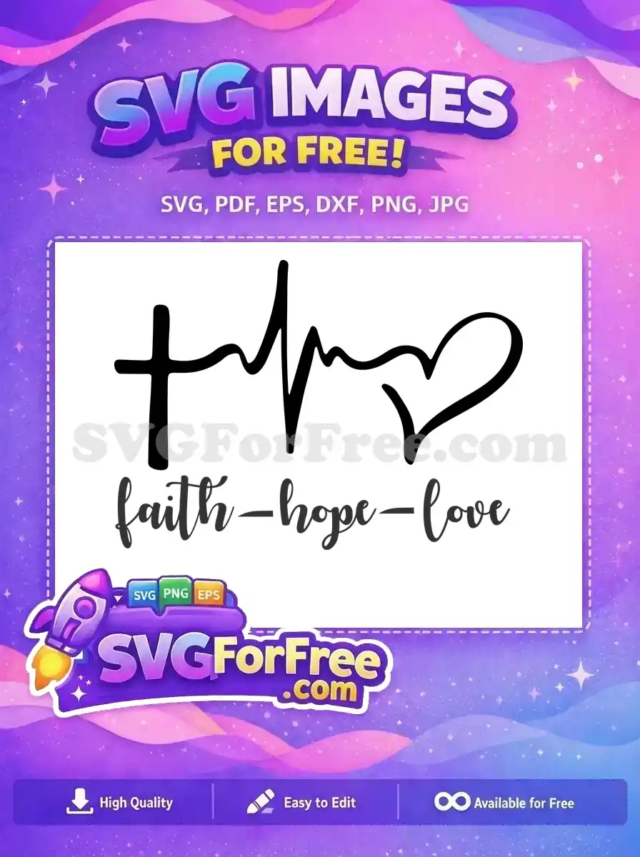 Free Faith Hope Love Free Heartbeat Symbol Free SVG