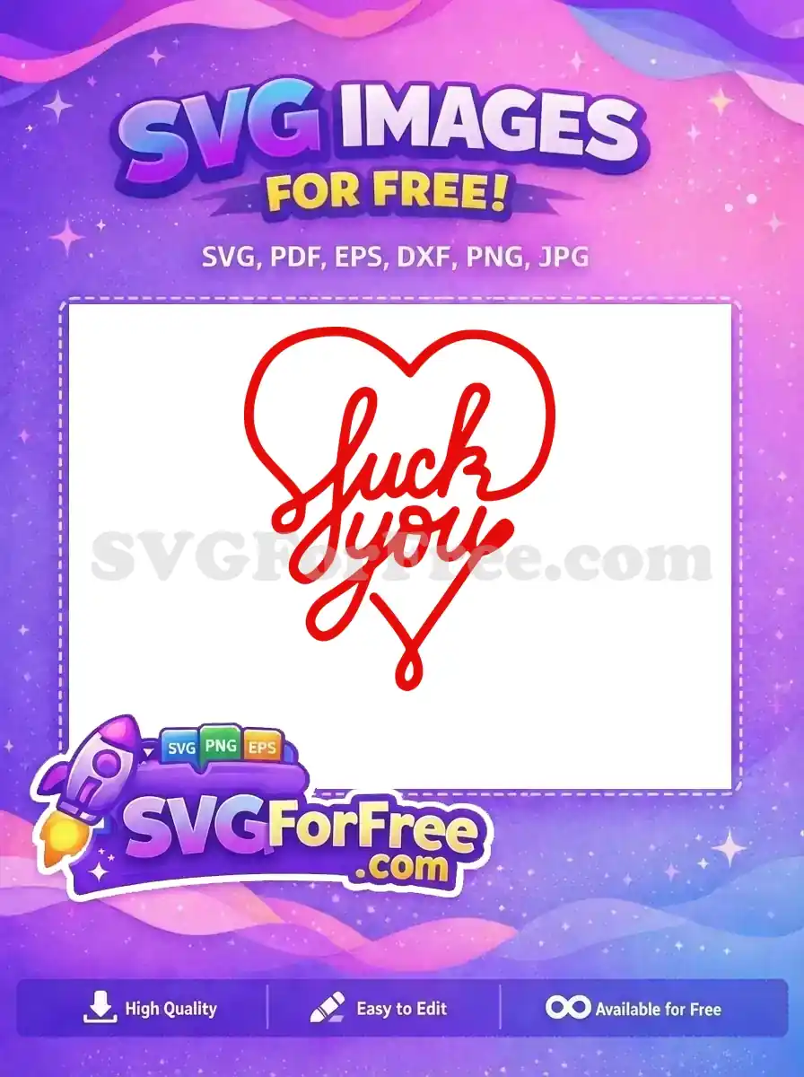 Free Red Heart Free Rude TikTok Free SVG