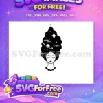 Free Eyelashes Closed Free Galaxy Hair TikTok Free SVG - Instant Download
