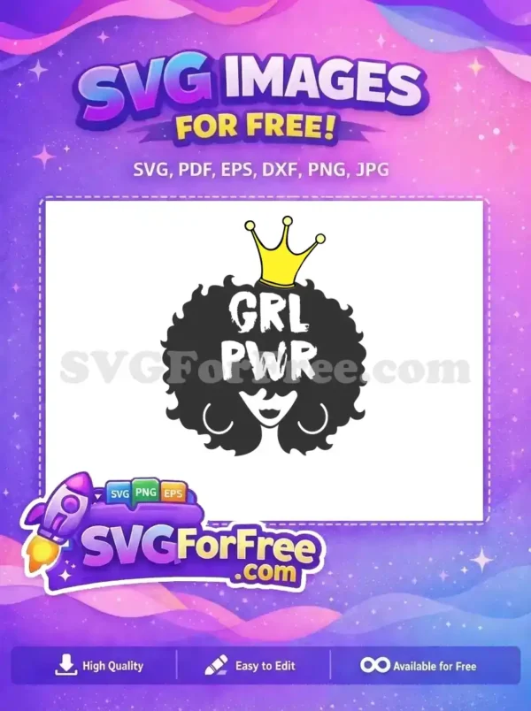 Free Afro Hairstyle Free Yellow Crown TikTok Free SVG