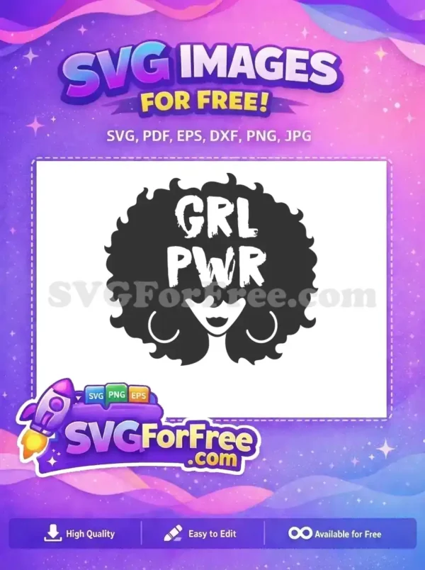 Free GRL PWR Afro Free Earrings TikTok Free SVG