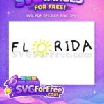 Free Black Letters Free Yellow Sun Florida Free SVG - Instant Download