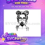 Free Space Buns Free Glasses Makeup TikTok Free SVG - Instant Download