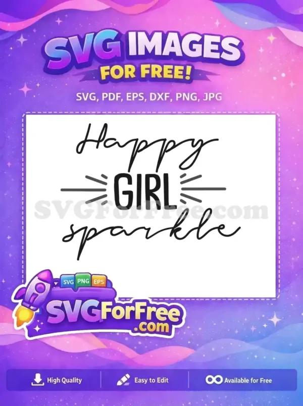 Free Happy Sparkle Girl Free TikTok Decal Free SVG