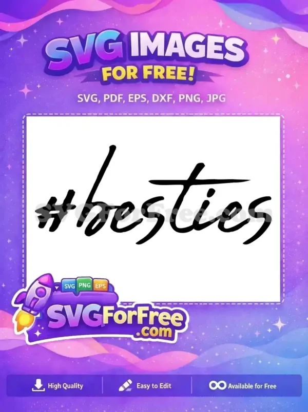 Free Hashtag Besties Free Friendship Black TikTok Free SVG