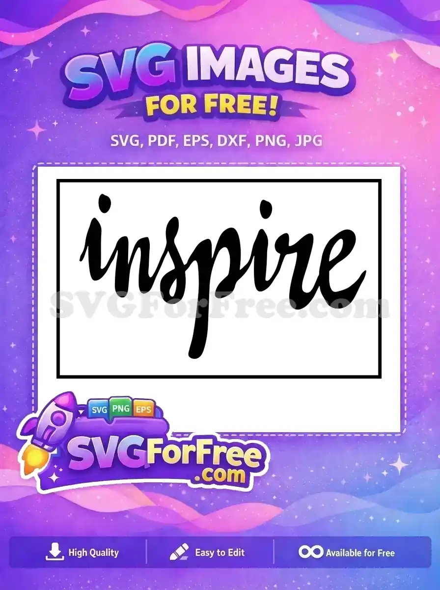 Free Inspire Text Free Calligraphy Black TikTok Free SVG