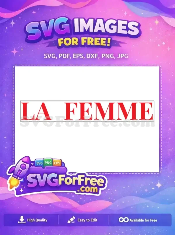 Free La Femme Red Text Free TikTok SVG Free SVG