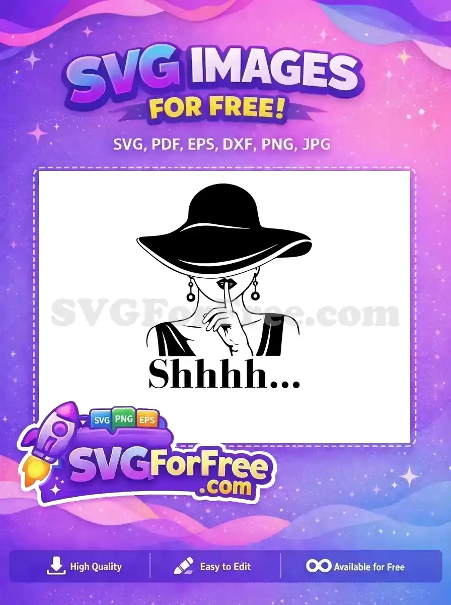 Free Elegant Woman Free Shhh Gesture TikTok Free SVG