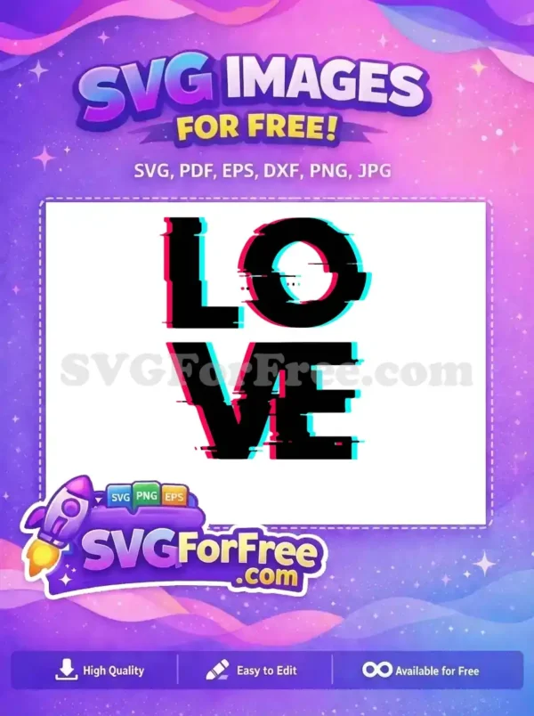 Free Cyan Magenta Love Free Glitch Effect TikTok Free SVG