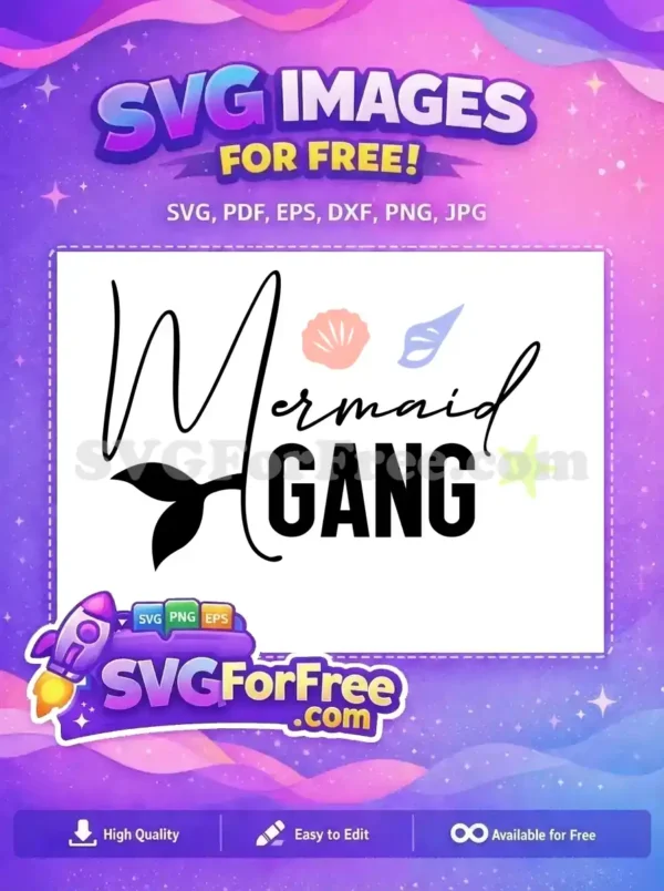 Free Seashells Accents Free Mermaid Gang TikTok Free SVG