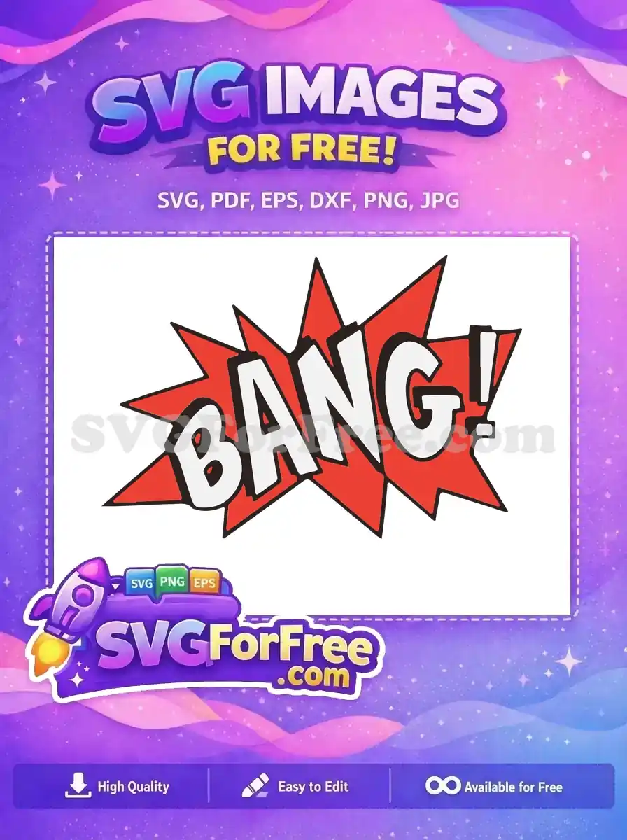 Free Red Explosion Free White Letters Bang TikTok Free SVG