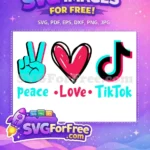 Free Peace Sign Free Heart Shape TikTok Free SVG - Instant Download