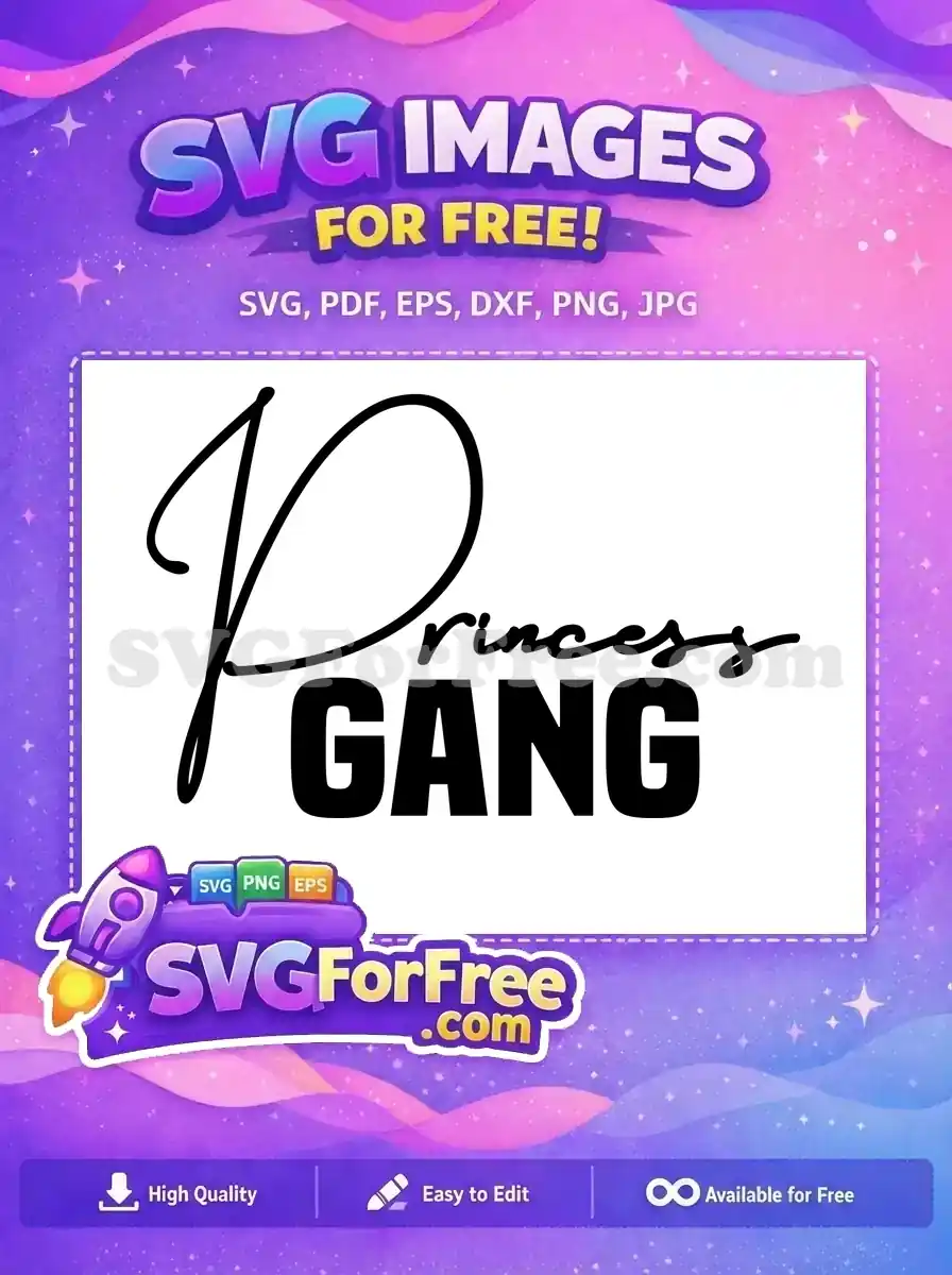 Free Bold Princess Free Gang Script TikTok Free SVG