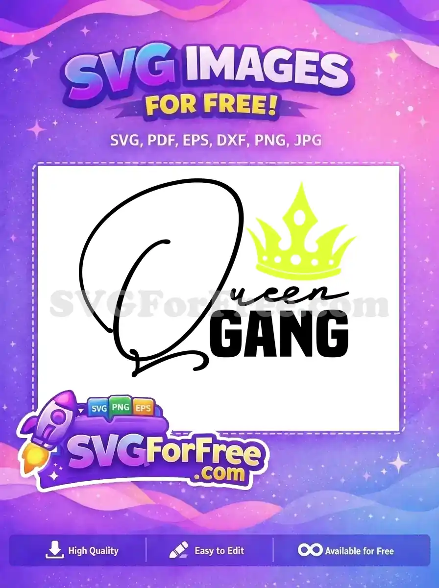 Free Queen Gang Script Free Neon Crown TikTok Free SVG
