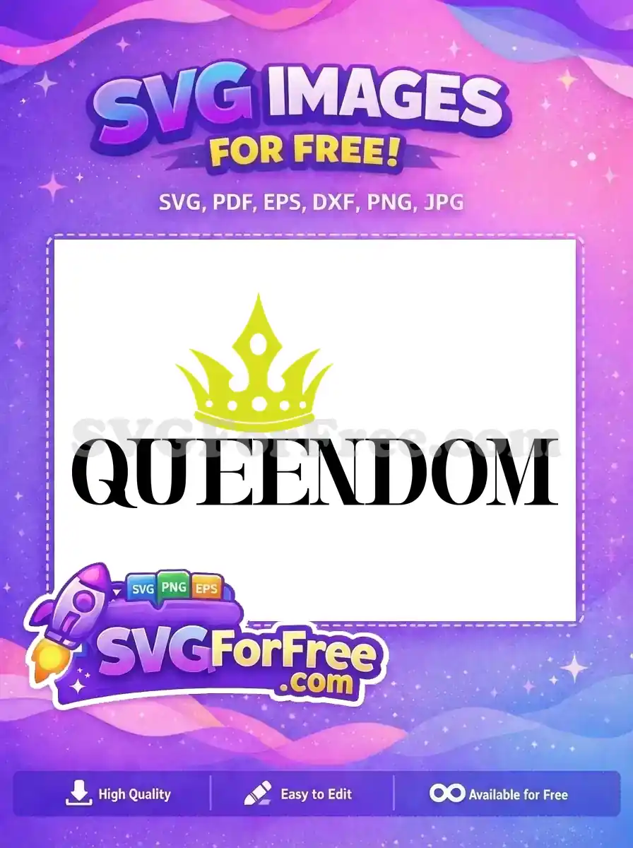Free Yellow Crown Free Queendom Lettering TikTok Free SVG