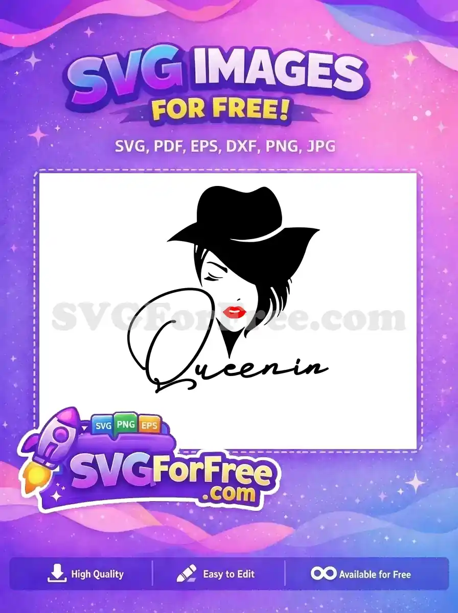 Free Fedora Hat Free Red Lips Queenin TikTok Free SVG