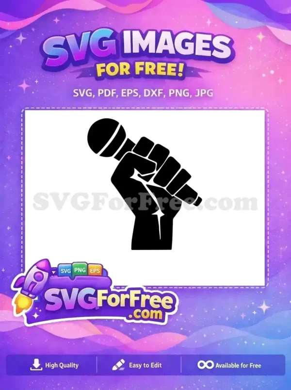 Free Raised Fist Free Microphone TikTok Bold Free SVG