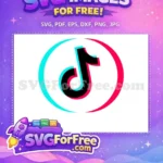 Free Cyan Accent Free Magenta Outline TikTok Free SVG - Instant Download