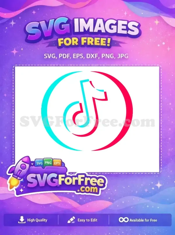 Free Turquoise Outline Free Red Overlap Social Media Free SVG