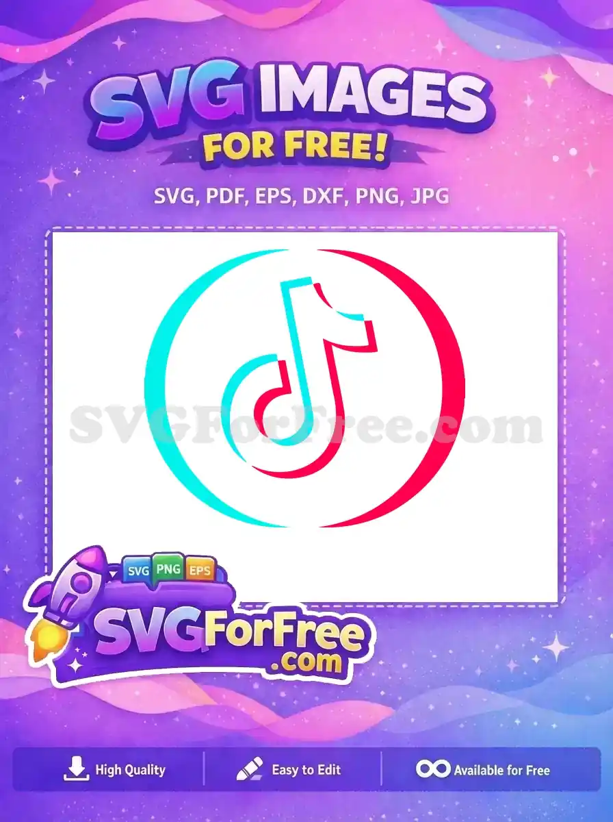 Free Turquoise Outline Free Red Overlap Social Media Free SVG