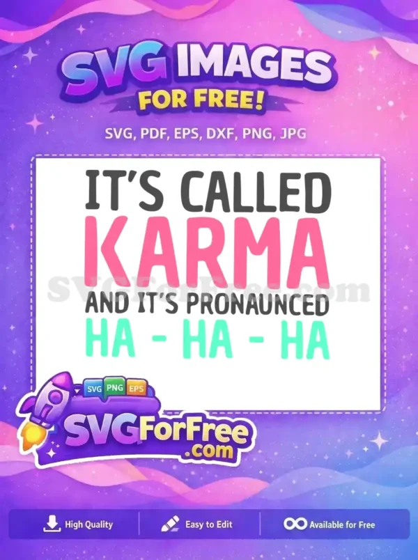 Free Karma Pink Text Free Ha Ha Ha Free TikTok SVG