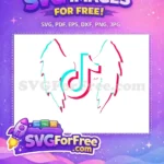 Free Pink Cyan Wings Free TikTok Logo Free SVG - Instant Download