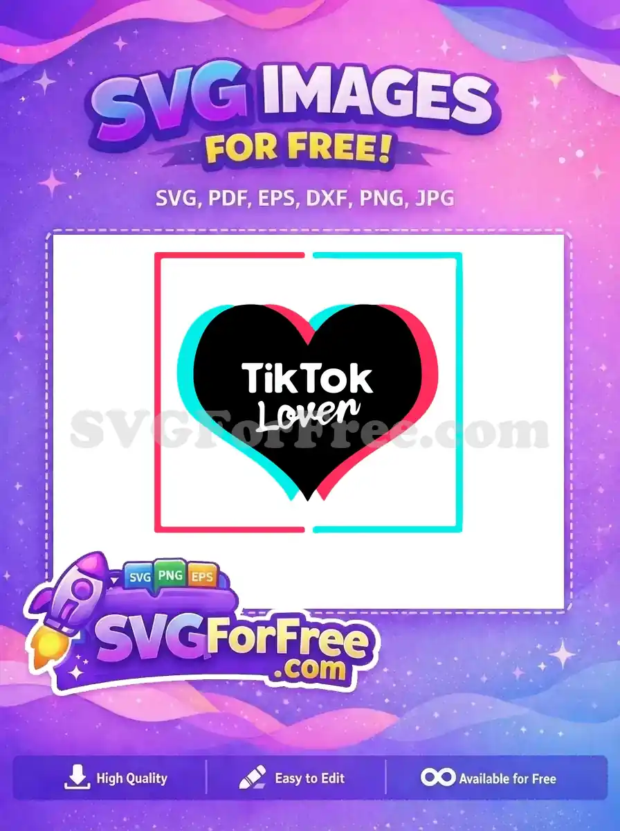 Free Heart Border Free TikTok Lover Pink Blue Free SVG