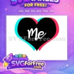 Free Pink Blue Heart Free Me Design Free SVG - Instant Download