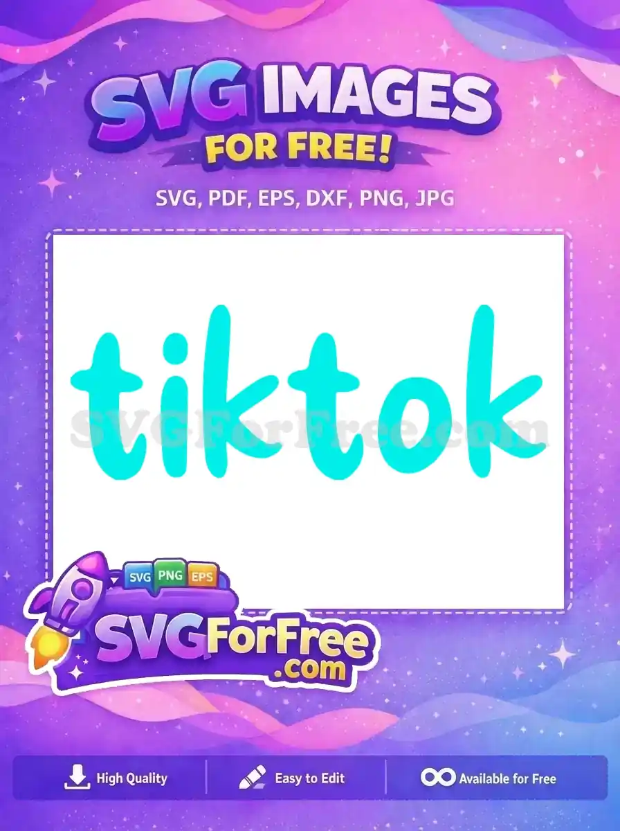 Free Cyan Branding Free Modern TikTok Free SVG