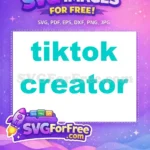 Free Turquoise TikTok Free Creator Text Free SVG - Instant Download