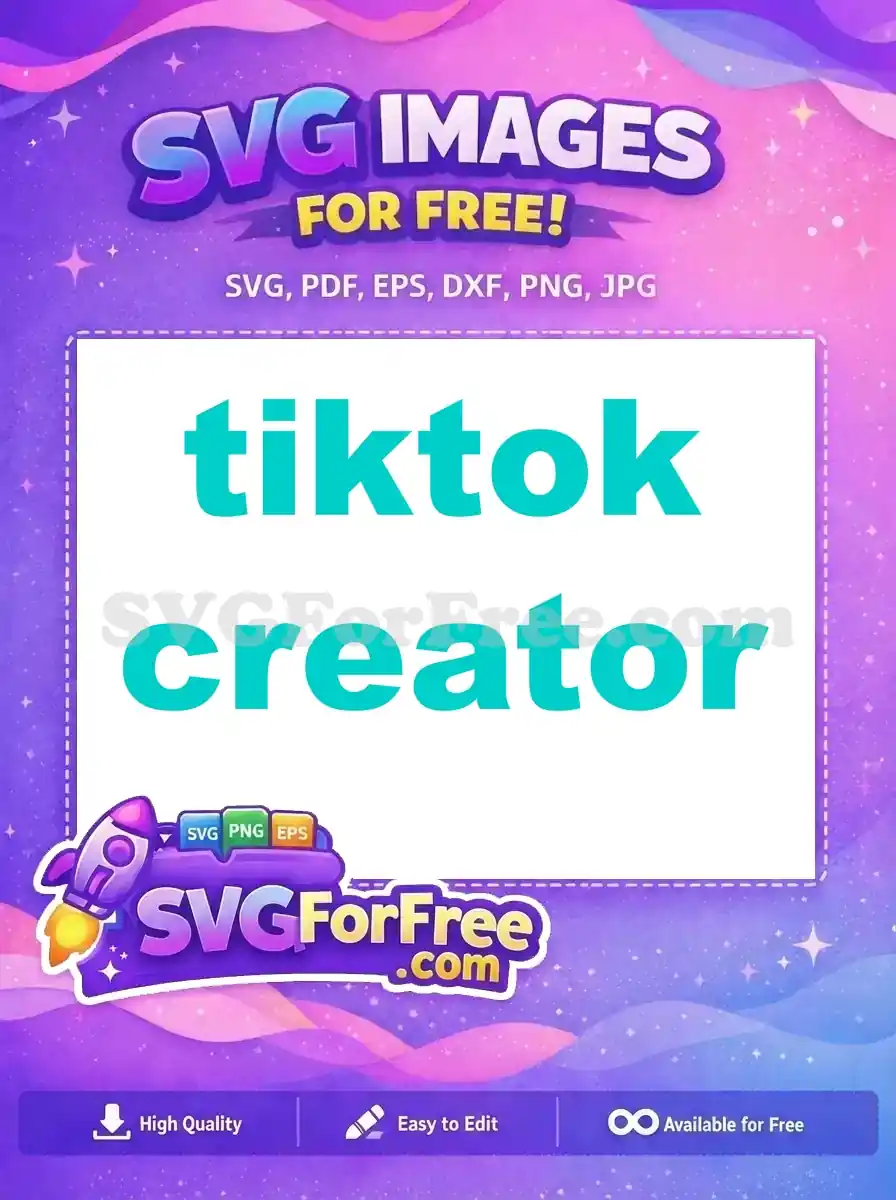 Free Turquoise TikTok Free Creator Text Free SVG