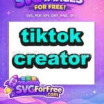 Free TikTok Letters Free Creator Cyan Modern Free SVG - Instant Download