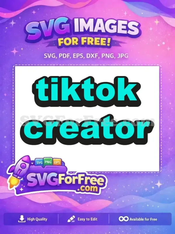 Free TikTok Letters Free Creator Cyan Modern Free SVG