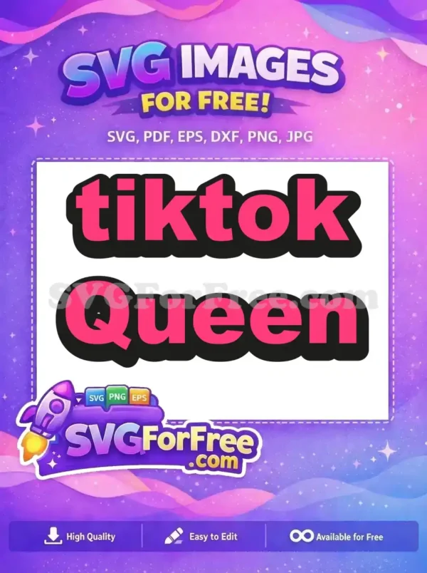 Free Pink Letters Free Queen Text TikTok Free SVG