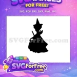 Free Pointed Hat Witch Free Magic Wand Silhouette Maleficent Aurora Princess Free SVG - Instant Download