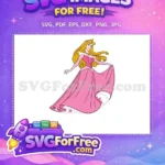 Free Smiling Golden Hair Free Pink Gown Aurora Disney Princess Free SVG - Instant Download