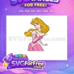 Free Smiling Blonde Free Pink Gown Crown Aurora Disney Princess Free SVG - Instant Download