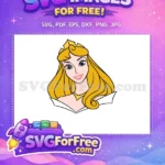 Free Golden Crown Free Blonde Hair Aurora Princess Free SVG - Instant Download