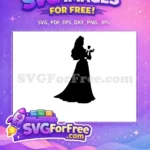 Free Aurora Princess Silhouette Free Holding Rose Sleeping Beauty Free SVG - Instant Download