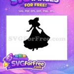 Free Elegant Black Silhouette Free Flowing Dress Pose Aurora Disney Princess Free SVG - Instant Download