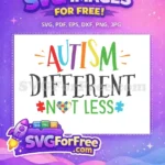 Free Colorful Autism Lettering Free Puzzle Heart Awareness Quote Free SVG - Instant Download